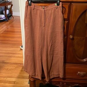 Moon River Linen Wide Leg Cropped Pants